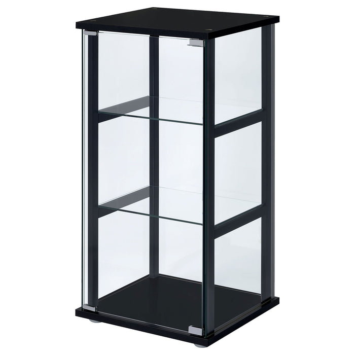 Callie - 3 Shelf Curio Cabinet - Black Furniture Max