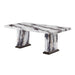 Dining Table With Double Pedestal Base - Black White Global Furniture USA