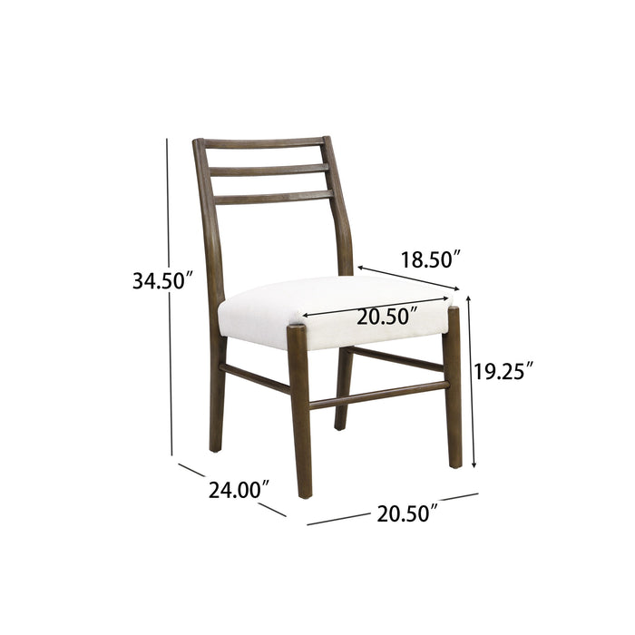 Farmhouse Style Dining Chair Set With Ladder Back Design Noble House
