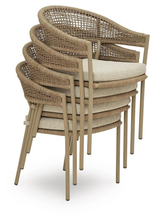 Orchard Beach - Arm Chair With Cushion (Set of 4) - Beige Signature Design by Ashley®