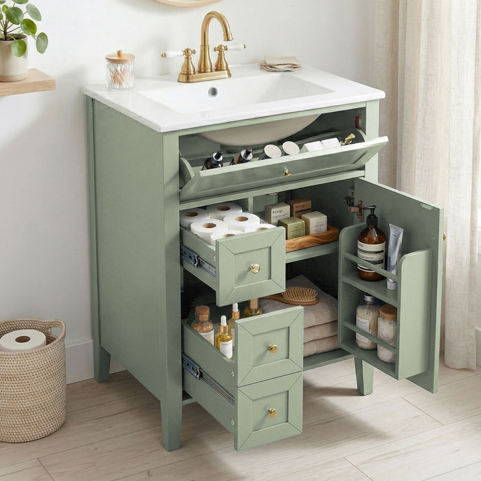 Bathroom Vanity With Sink, Soft Closing Cabinet Noble House