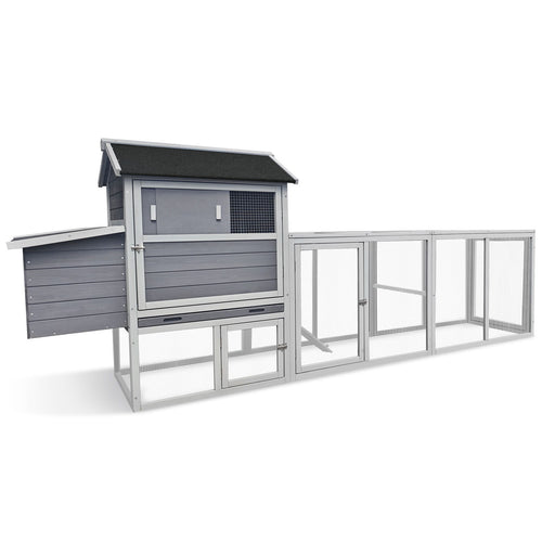 Chicken Coop, Large Outdoor Hen House With Run And Nesting Box Poultry Cage Daily Nest
