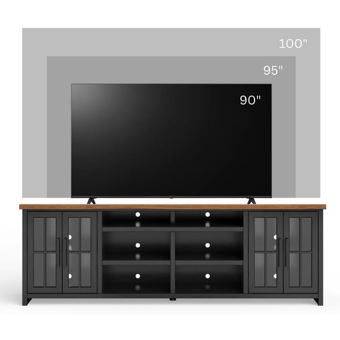 TV Stand Console For TVs Up To 100" - Black / Whiskey Home Essentials