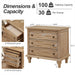 Nightstand With Charging Station, Bedside Table, 3 Drawers, USB And Type - C Ports Home Essentials