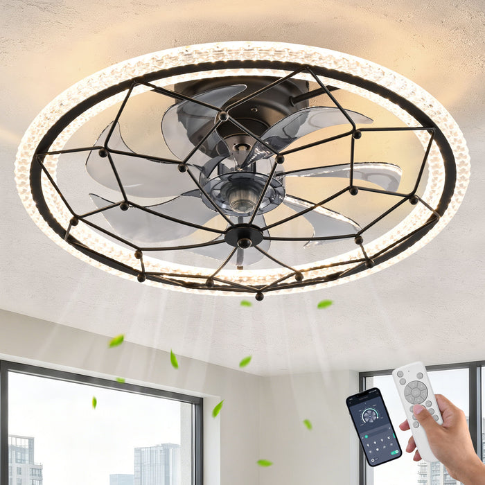 Ceiling Fan With Light And Remote Control, 6 Speeds, 3 Color Options - Matte Black Daily Nest