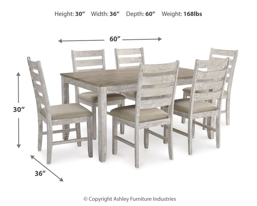 Skempton - Dining Room Table Set (Set of 7) - White Signature Design by Ashley®