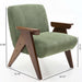 V-Shaped Armrest Accent Chair - Brown / Green Home Essentials