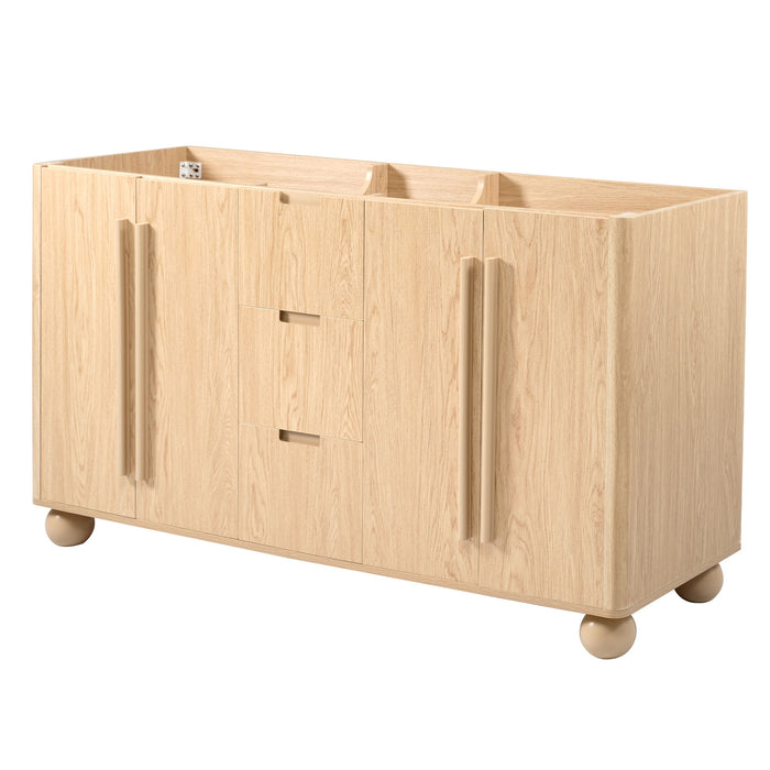 Bathroom Vanity Cabinet Only, 3 Drawers 4 Doors, Soft Close, Adjustable Shelf - Wood Noble House