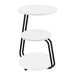 Dixon - 3 Tier Round Accent Side Table With Slim Legs - White / Black Furniture Max