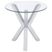 Alexa - Round Tempered Glass Top End Table - Chrome Furniture Max
