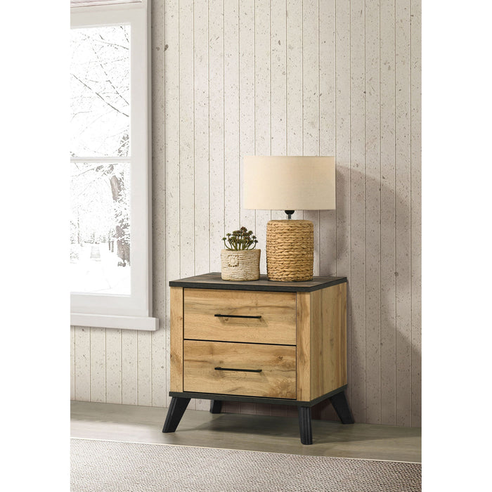 Georgina - 2 Drawer Nightstand - Natural Wood Furniture Max