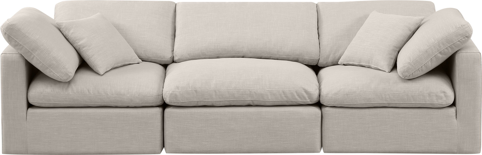 Indulge - Linen 3 Seat Modular Sofa Meridian Furniture