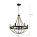 Starry - Chandelier 6 Candle Light Wood Beaded Pendant Light For Dining Room - Black / Clear Ashcroft Furniture
