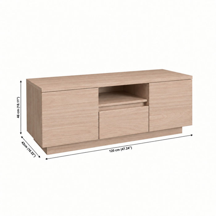 TV Stand For TVs Up To 50" With 1 Drawer And 2 Doors - Walnut Home Essentials