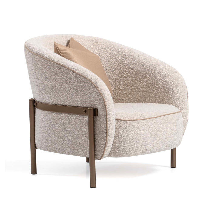 Lisbon - Accent Chair - Oyster / Matte Bronze
