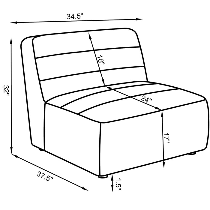 Bonnie - Upholstered Armless Chair With Channel Tufting - Ivory Furniture Max