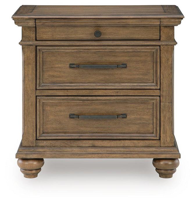 Karallin - Three Drawer Night Stand - Medium Brown Signature Design by Ashley®