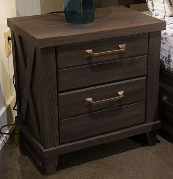 Vonitta Bay - Two Drawer Night Stand - Dark Brown Signature Design by Ashley®