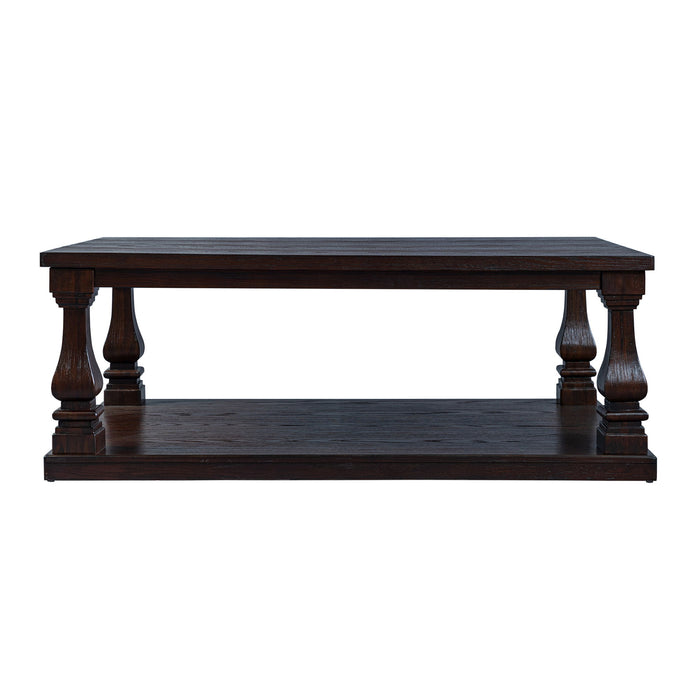 Rectangular Coffee Table With Open Storage Shelf For Living Room - Espresso Home Essentials