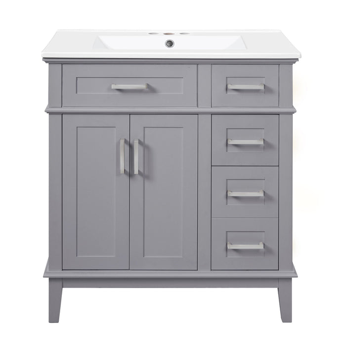 Modern Bathroom Vanity With Sink, Storage Cabinet, Soft Close Doors, Deep & Standard Drawers Hearth and Haven