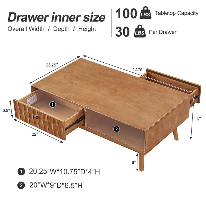 Coffee Table With Hidden Drawer And Open Shelf Home Essentials