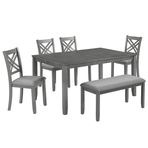 Kitchen Dining Set, Rectangular Dining Table & Upholstered Chairs Home Essentials