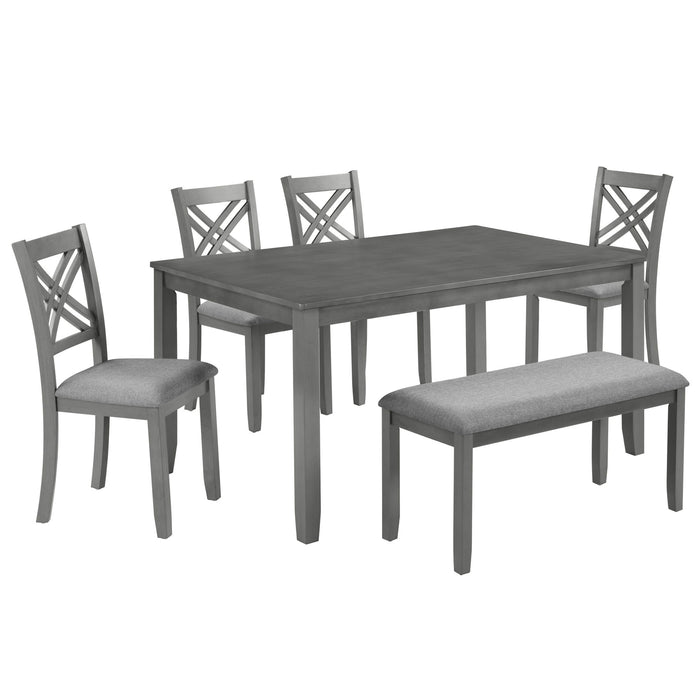 Kitchen Dining Set, Rectangular Dining Table & Upholstered Chairs Home Essentials