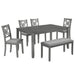 Kitchen Dining Set, Rectangular Dining Table & Upholstered Chairs Home Essentials
