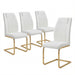 High Back Dining Chairs For Dining & Kitchen Room (Set of 4) - Golden / White Home Essentials