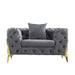 Accent Chair With Diamond Button Tufting, Matching Throw Pillow Home Essentials