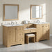 Double Sink Bathroom Vanity With Countertop, 2 Ceramic Sinks, 6 Drawers, Soft Close Design Noble House