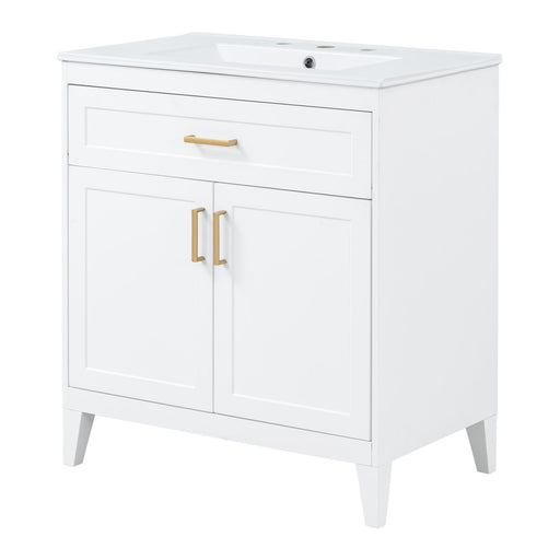Bathroom Vanity With Sink Top, Adjustable Shelf, Door Organizers Noble House