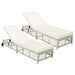 Outdoor Lounge Chair With 5 Position Backrest With Cushion And Wheels Hearth and Haven