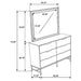 Taraval - 6 Drawer Dresser With Mirror - White Furniture Max