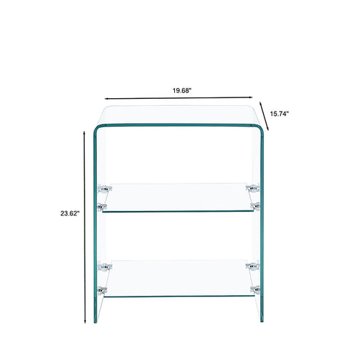 Tempered Clear Bent Glass Side Table Sofa Table, Multi Purpose Use, Premium Tempered Glass - Transparent Home Essentials