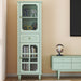 Curio Cabinet, Freestanding Vintage Display Storage Cabinet, Adjustable Shelves - Green Home Essentials