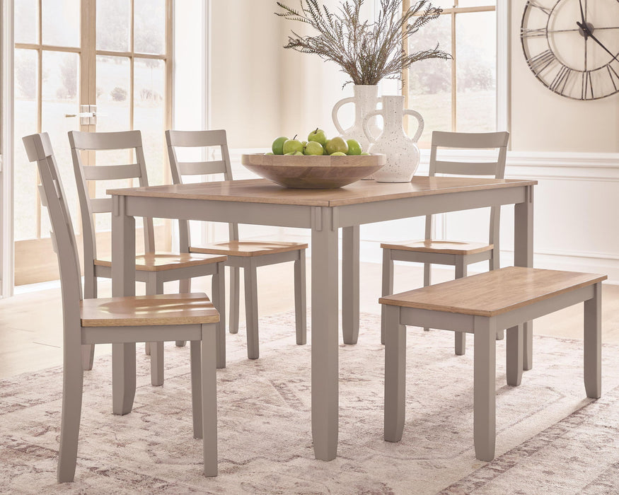 Harperfeld - Dining Room Table Set (Set of 6) - Natural / Gray Signature Design by Ashley®