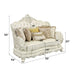 Adara - Loveseat With 5 Pillows - Pearl White Synthetic Leather & Antique White ACME