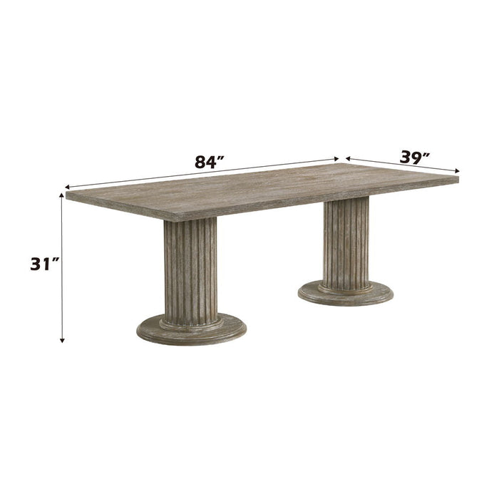 Gabrian - 31" Dining Table - Reclaimed Gray ACME
