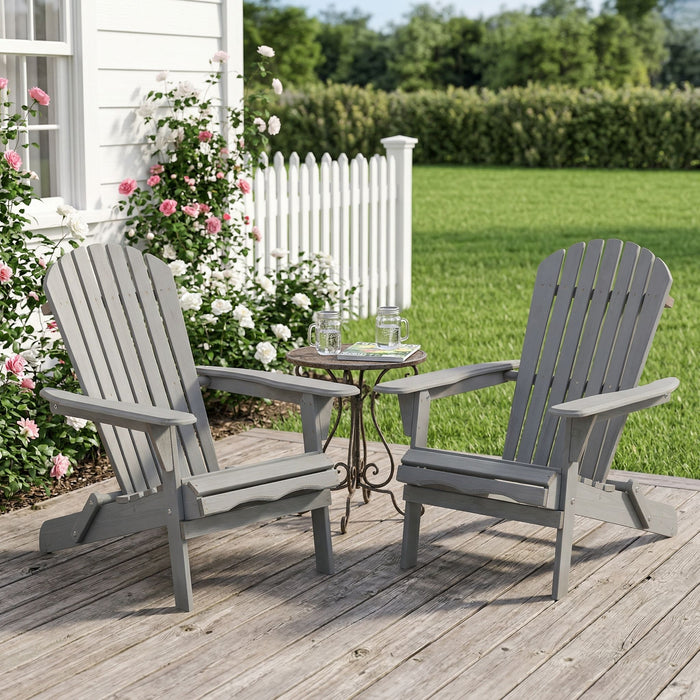 Oversize Outdoor Folding Adirondack Chair, Patio Chair For Garden Home Essentials