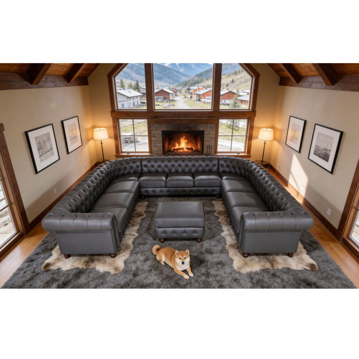 Chesterfield Vintage Style U - Shape Sectional Home Essentials