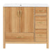 Bathroom Vanity, 2 Soft Close Doors, 4 Soft Close Drawers, Adjustable Shelf, Storage Cabinet - Acacia Wood Hearth and Haven