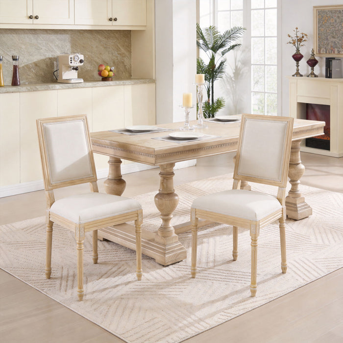Dining Chairs With Upholstered Square Back (Set of 2) Home Essentials