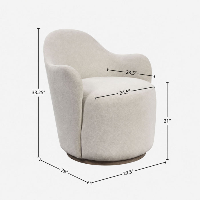 Cocoa - Swivel Barrel Chair With 360° Rotation - Ivory Bernards Furniture