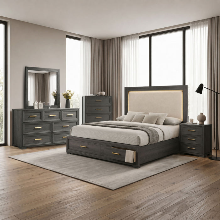 Colorado - Bedroom Set With Upholstered LED Headboard Matrix Furniture Group
