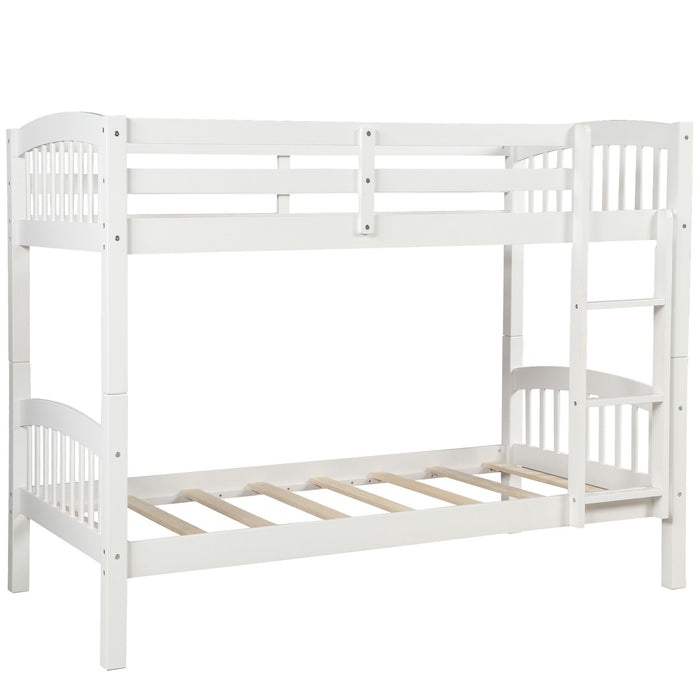 Twin Over Twin Bunk Bed - White