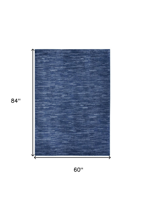 5' X 7' Non Skid Indoor / Outdoor Area Rug - Blue