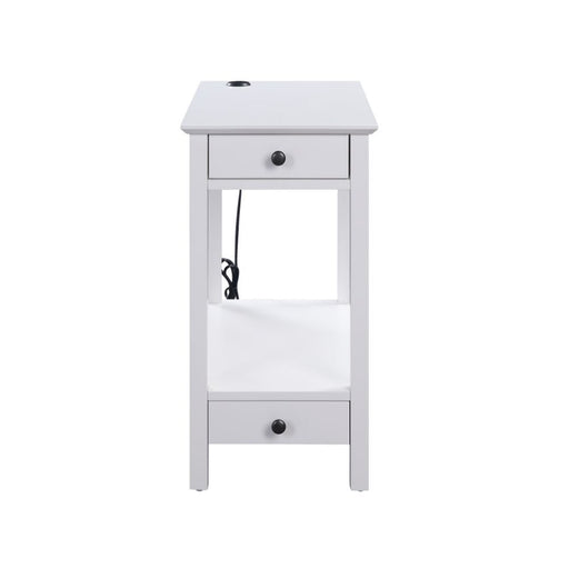 Byzad - Accent Table With USB - White ACME
