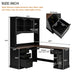 Space Saving L-Shaped Computer Desk With Keyboard Tray & Charging Stations Hearth and Haven