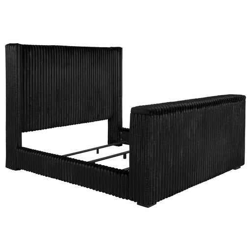 Lyman - Eastern King Wingback TV Bed With Integrated TV Lift And Power Strip - Black Furniture Max